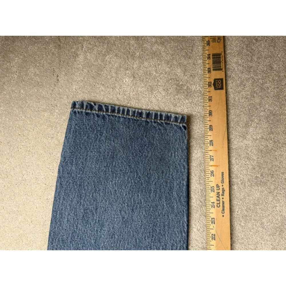 Levis 505 Men 36x30 Blue Medium Wash Straight Fit Denim Classic Dad Jeans Work